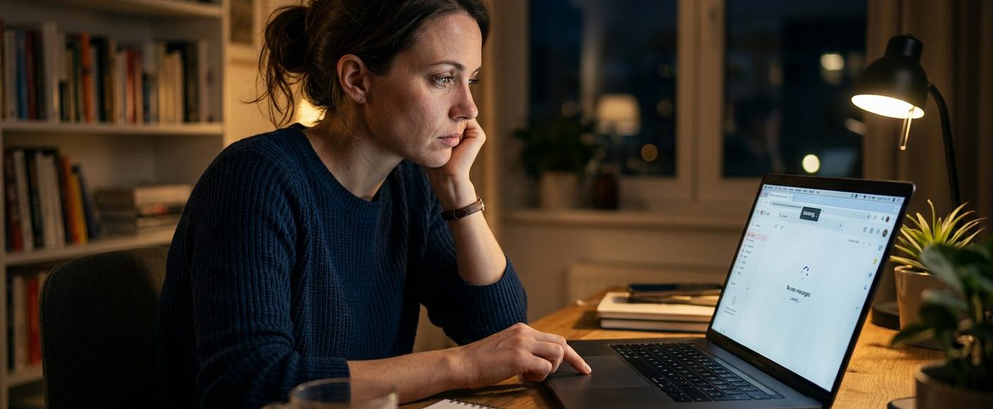 Customer refreshing their inbox waiting for a reply that still has not come