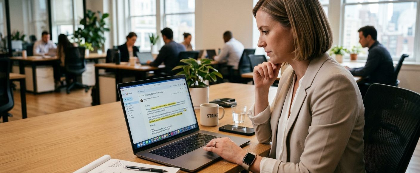 Salesperson reviewing a personalized outreach message before sending it to a prospect